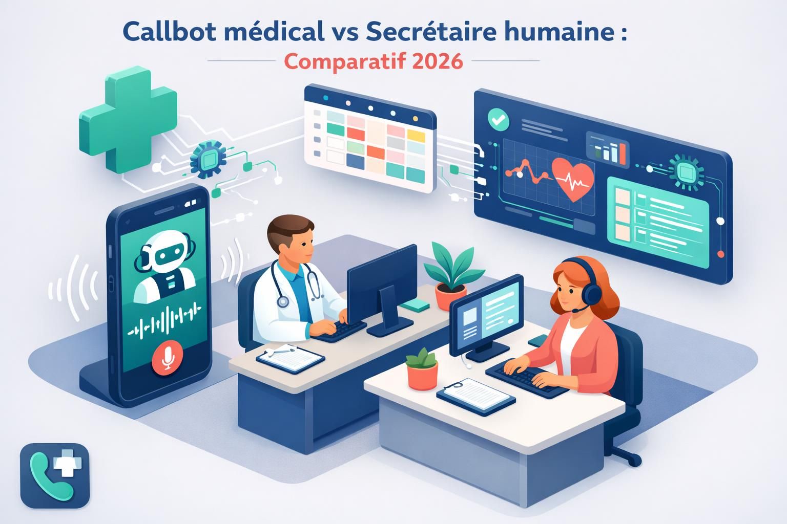 découvrez une analyse objective en 2026 entre le callbot médical et la secrétaire humaine, leurs avantages, performances et impacts sur la gestion des rendez-vous et du service patient.