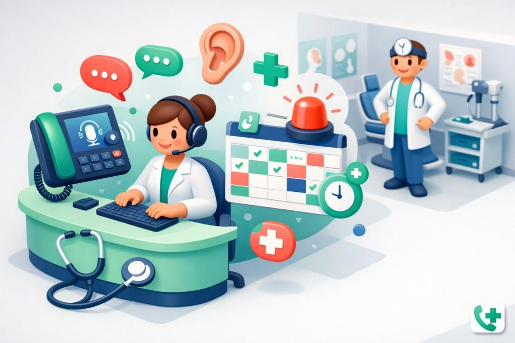 accueil téléphonique orl : prise en charge rapide des urgences et gestion efficace des rendez-vous avec des spécialistes en oto-rhino-laryngologie.