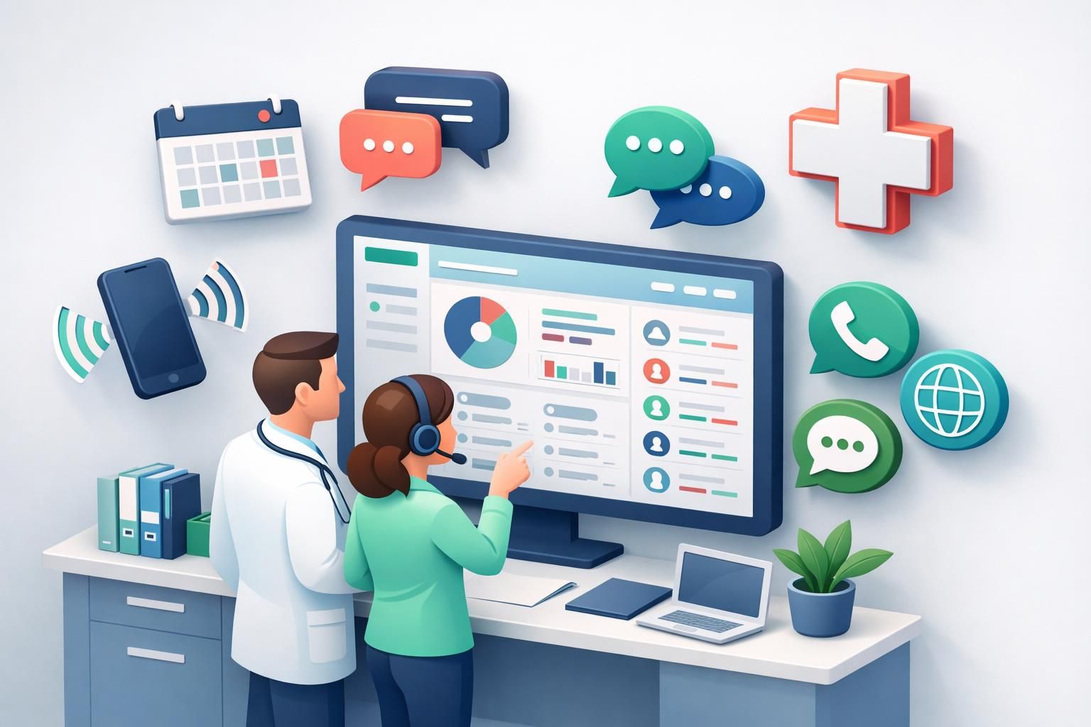 découvrez notre callbot omnicanal médical intégrant téléphone, sms, whatsapp et web pour une gestion simplifiée et efficace de vos communications patients.
