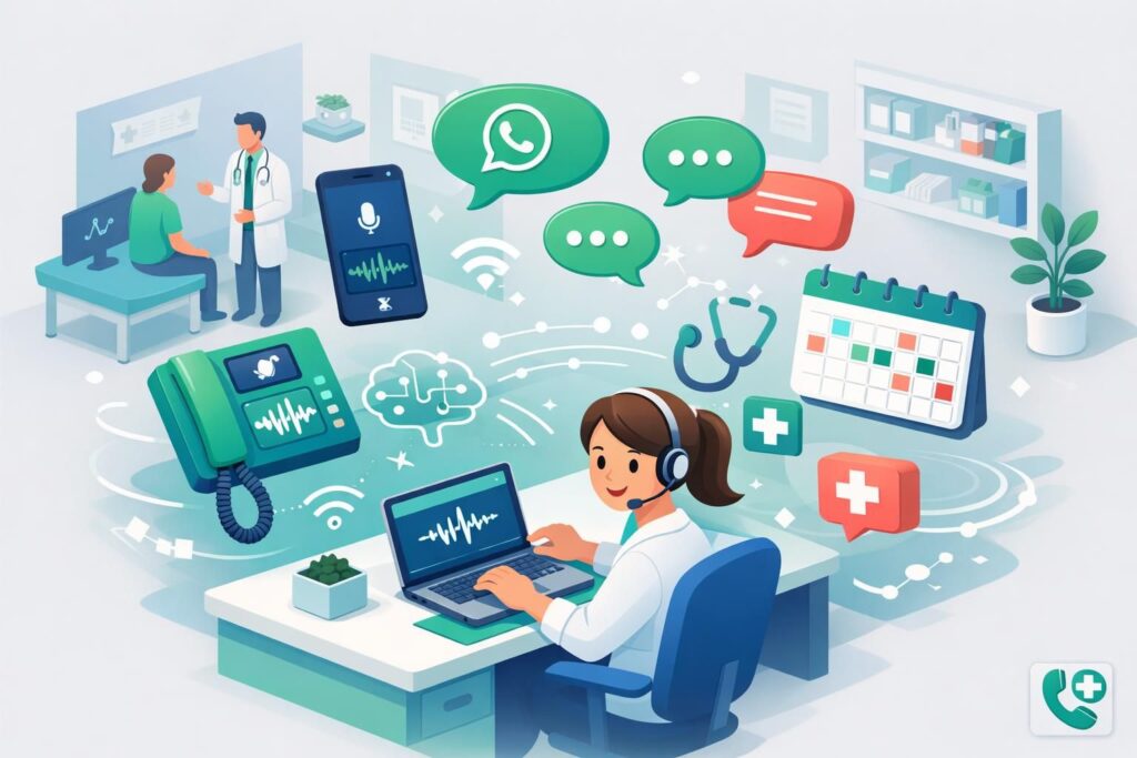 découvrez notre callbot omnicanal médical intégré, combinant téléphone, sms, whatsapp et web pour une gestion simplifiée et efficace de vos communications patients.