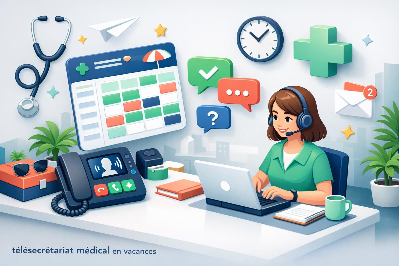 découvrez comment organiser efficacement le télésecrétariat médical pendant les périodes de vacances pour assurer la continuité des services et gérer les rendez-vous sans interruption.