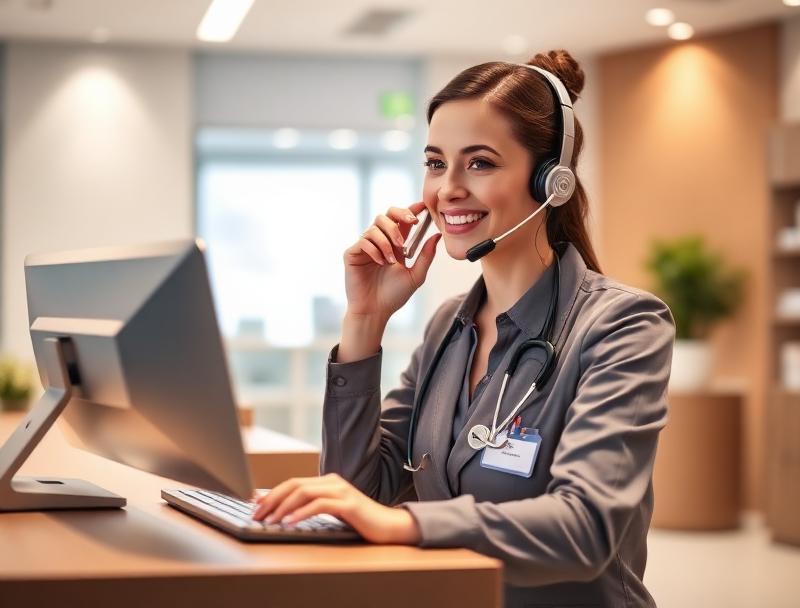 Télésecrétaire médicale au téléphone