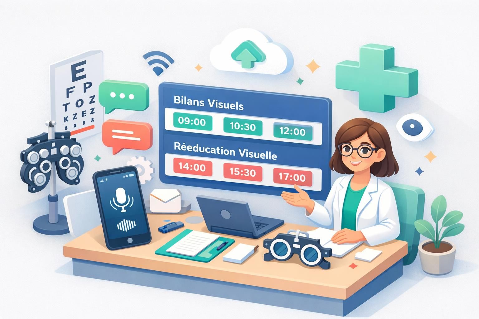 découvrez notre service de télésecrétariat spécialisé pour orthoptistes, facilitant l'organisation des bilans visuels et des séances de rééducation pour un suivi optimal des patients.