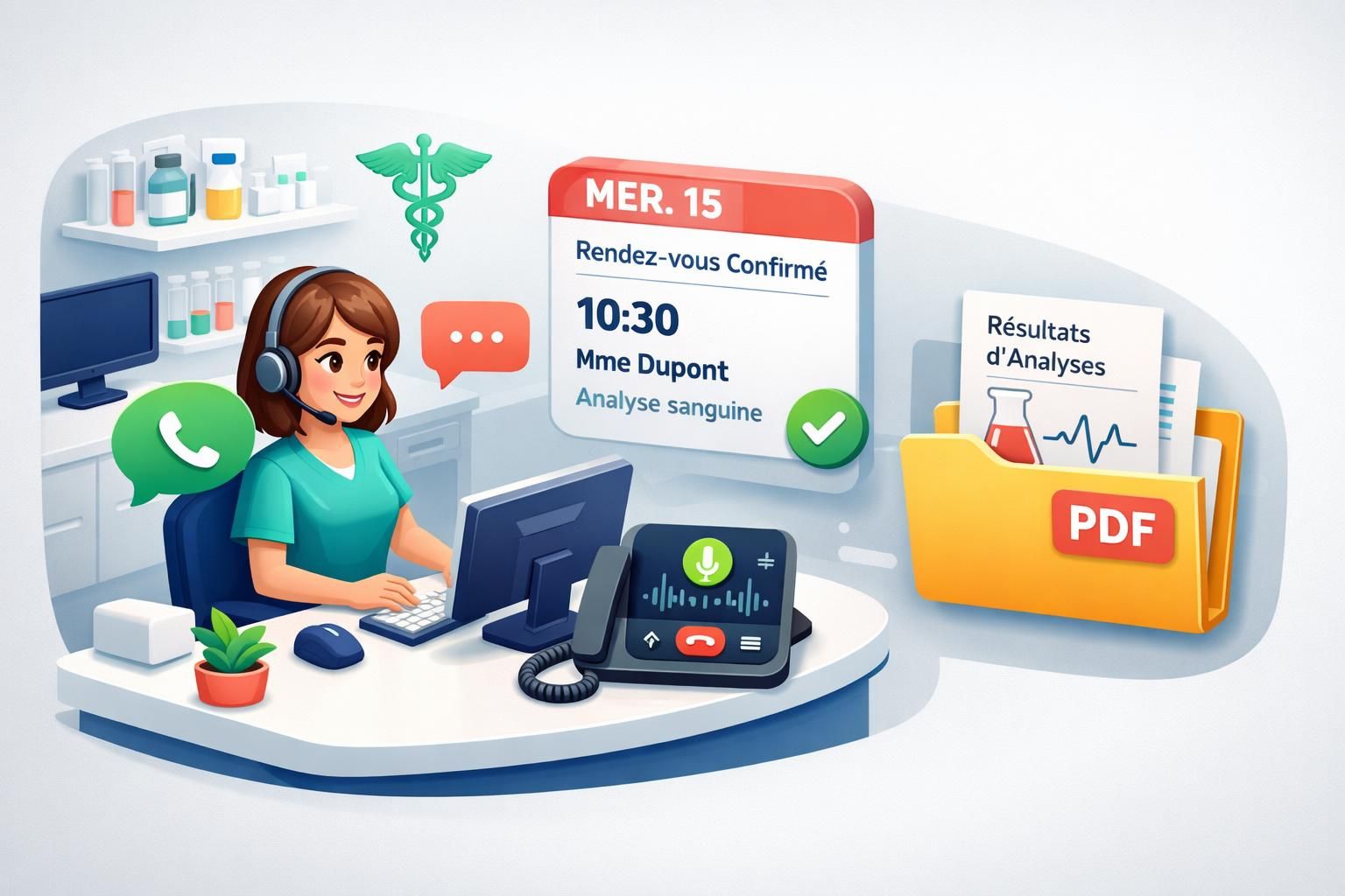 service de télésecrétariat pour laboratoire d'analyses : obtenez vos résultats rapidement et prenez rendez-vous facilement en ligne.