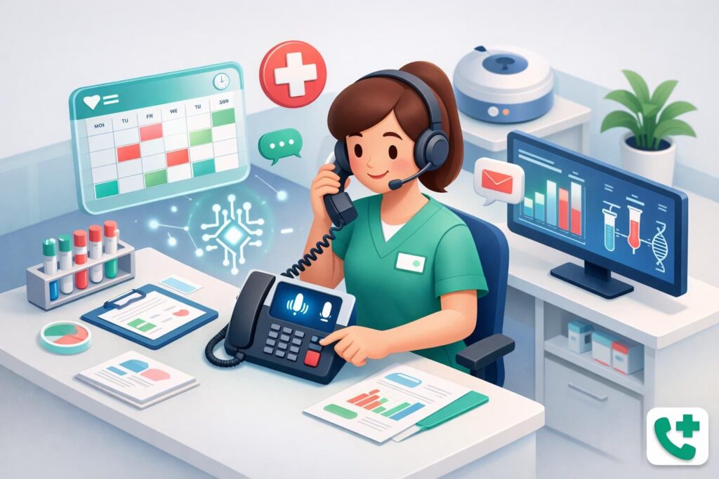 service de télésecrétariat pour laboratoires d'analyses : obtenez vos résultats rapidement et prenez facilement vos rendez-vous en ligne.
